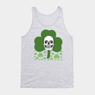 Sugar Skulll Bones and death, St Patricks Day Tank Top